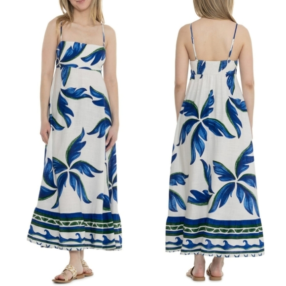 Lable of love Dresses & Skirts - Lable Of Love XL Woman's Blue and White Spaghetti Strap Sundress Maxi